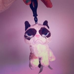 Grumpy cat keychain