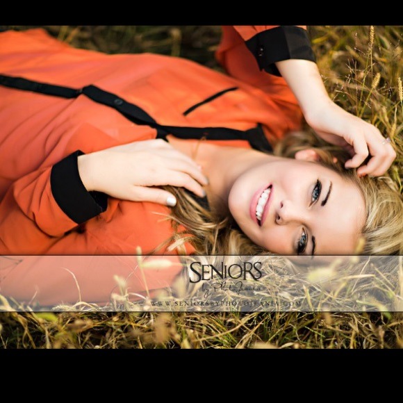 Dark orange and black button up