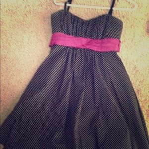 Black polka dot dress