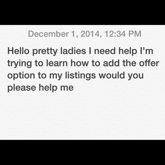 How to add the offer option 2 my listings pls help