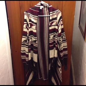 Thick Tribal Print Cardigan