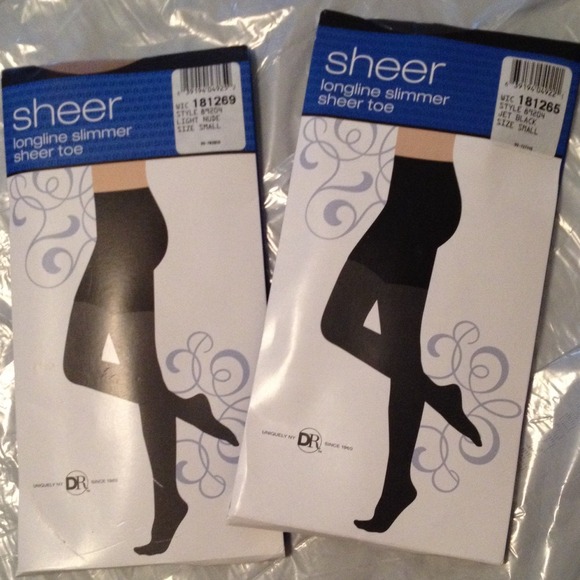 Nude and black pantyhose