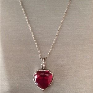 Ruby heart necklace and ring