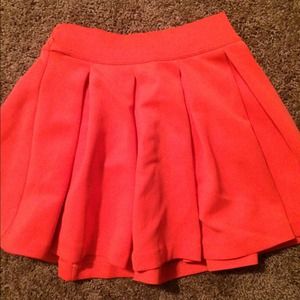 Neon orange skater skirt