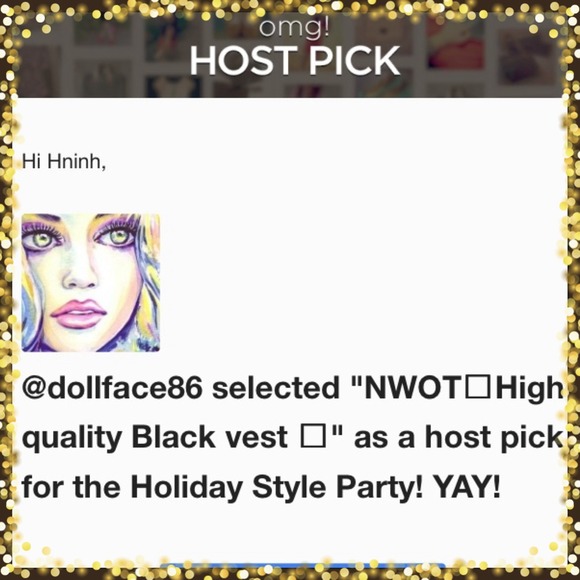 🎉HP 12/5/14 🎉NWOT🌹High quality Black vest 🌹 - Picture 4 of 4