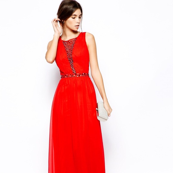 ChiChi London-Red Maxi Dress