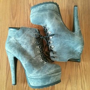 LAST CHANCE! Lace Up High Heeled Booties