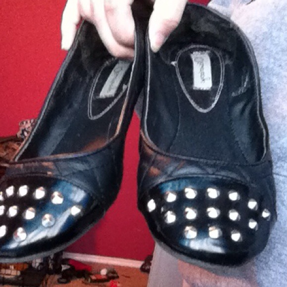 Black studded flats
