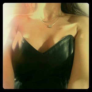 Cocoa brown Leather bustier