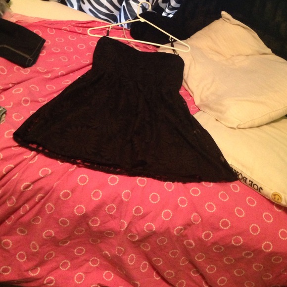 Short, black lace dress