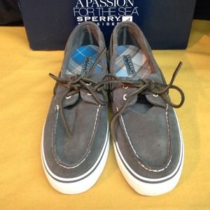 Women's graphite suede Sperry 9-gray