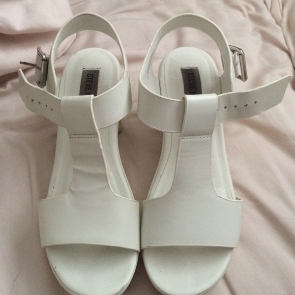 white Steve Madden sandals