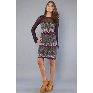 ❌SOLD❌Free People Chevron Sweater Dress