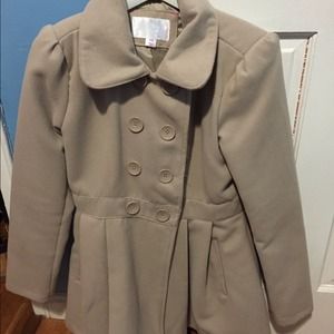 Beige peplum pea coat