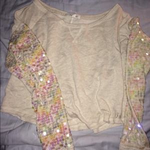 Long sleeve sequined shirt