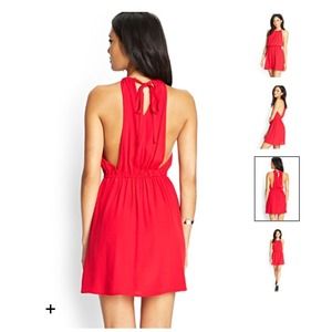 Forever 21 red halter dress