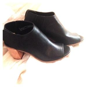 Black peep toe booties