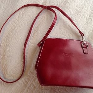 Traded ✋Red leather cross body Purse