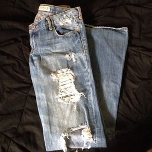 Hollister destroyed Cali flare jeans