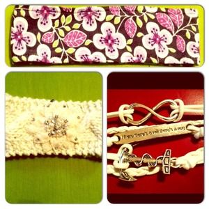 Bundled 2 headbands and infinity bracelet