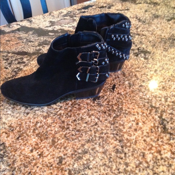 Black suede booties