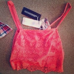 Urban Outfitters red lace crop top (tags)