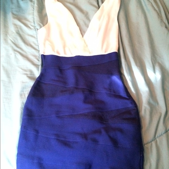 Royal blue and white dress