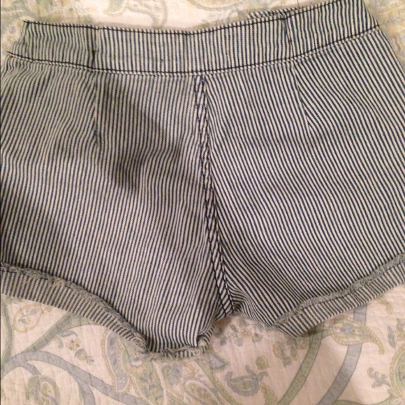 Blue and White Striped shorts - Picture 3 of 3