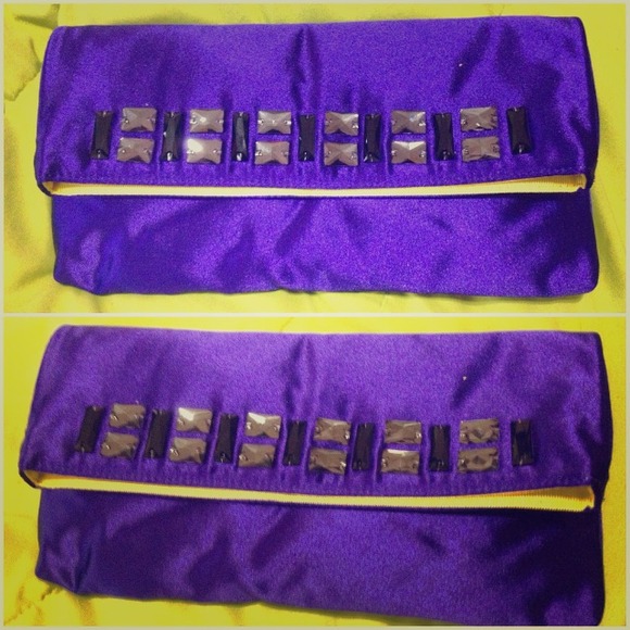 Juicy couture purple envelope Sateen jade clutch
