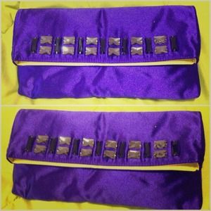 Juicy couture purple envelope Sateen jade clutch