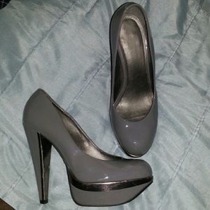 Grey & silver heels