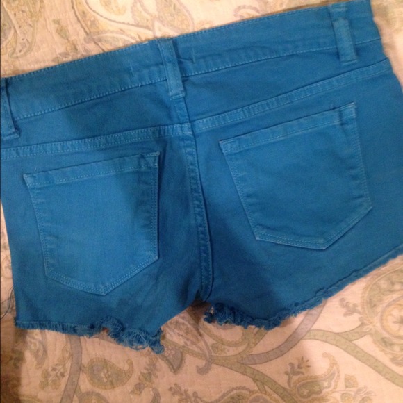Blue Ripped Jean Shorts - Picture 2 of 3