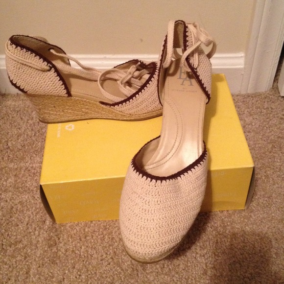 Lace up espadrille wedges by Etienne Aigner
