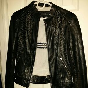 La Marque Perforated Leather Moto Jacket