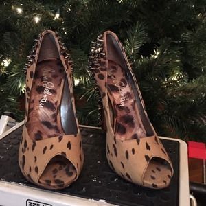 Sam Edelman cheetah and spike heels, no box.