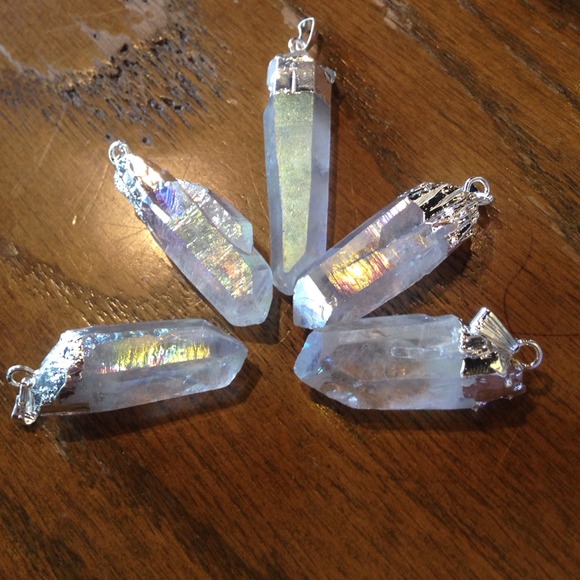 Silver dipped angel aura Quartz