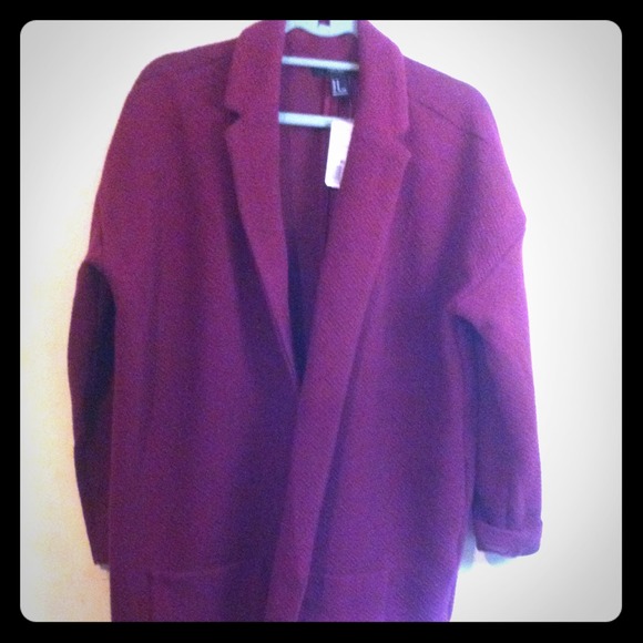Forever 21 burgundy over coat