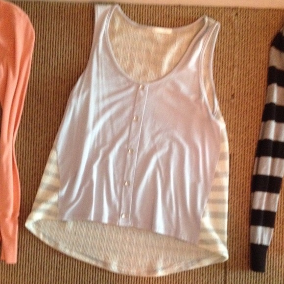 High/Low Striped back tank top Charlotte Russe