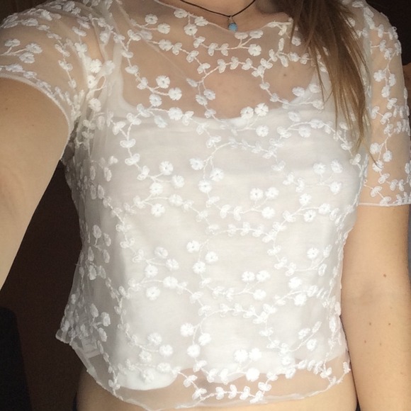 Brand new top shop white lace top