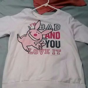 White happy bunny sweater
