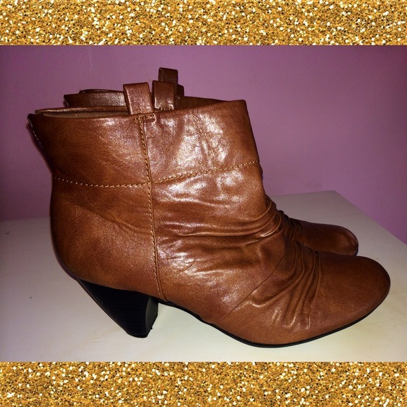 Cute brown leather booties