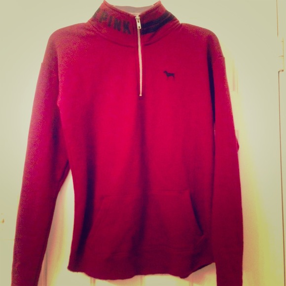 Victoria's Secret PINK curved hem half zip