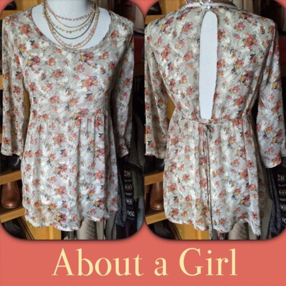 About a Girl Tops - 12015) About a Girl chiffon floral top
