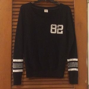 Off the shoulder black sweatshirt