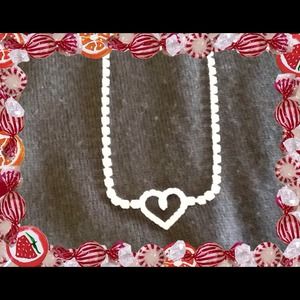 VINTAGE RHINESTONE HEART NECKLACE