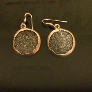 Rose gold and black crystal earrings