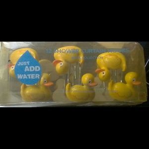 Yellow Ducky shower curtain hooks