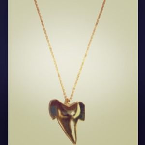 Roxy gold shark tooth necklace NEW