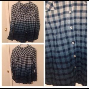 ❌❌SOLD❌❌ Ombre Teal Flannel