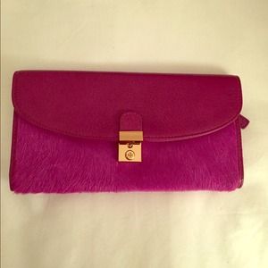 Tory burch magenta calf hair wallet
